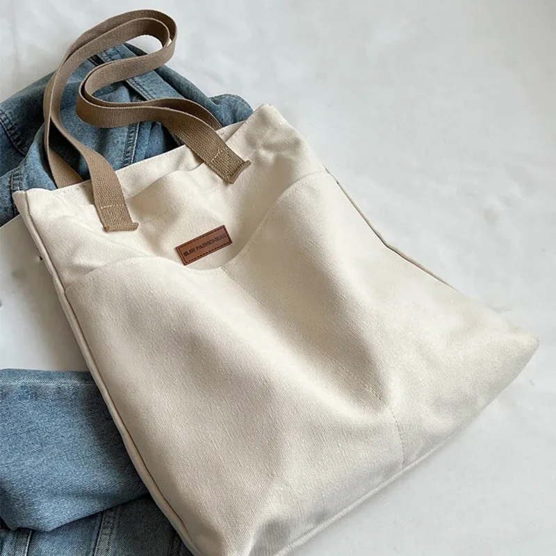 femmes toile sac fourre-tout couleur unie concepteur dames sac à main décontracté sac à bandoulière grande capacité coton réutilisable shopping sac de plage