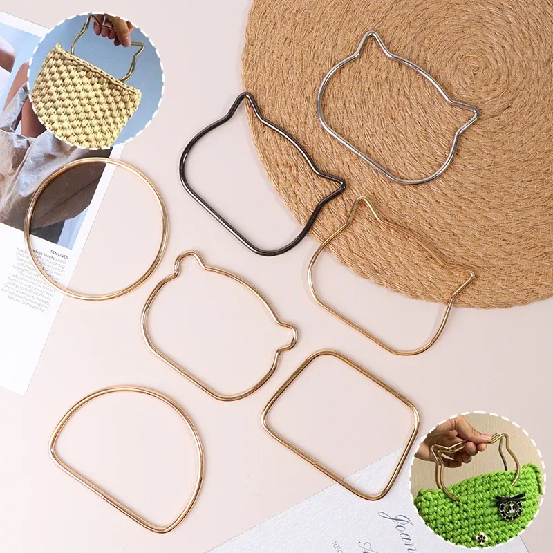 Anneau de transport avec tête de chat ronde pour sac à main, poignée de remplacement portable, accessoires de quincaillerie de bricolage, sac à main à la mode, 1PC