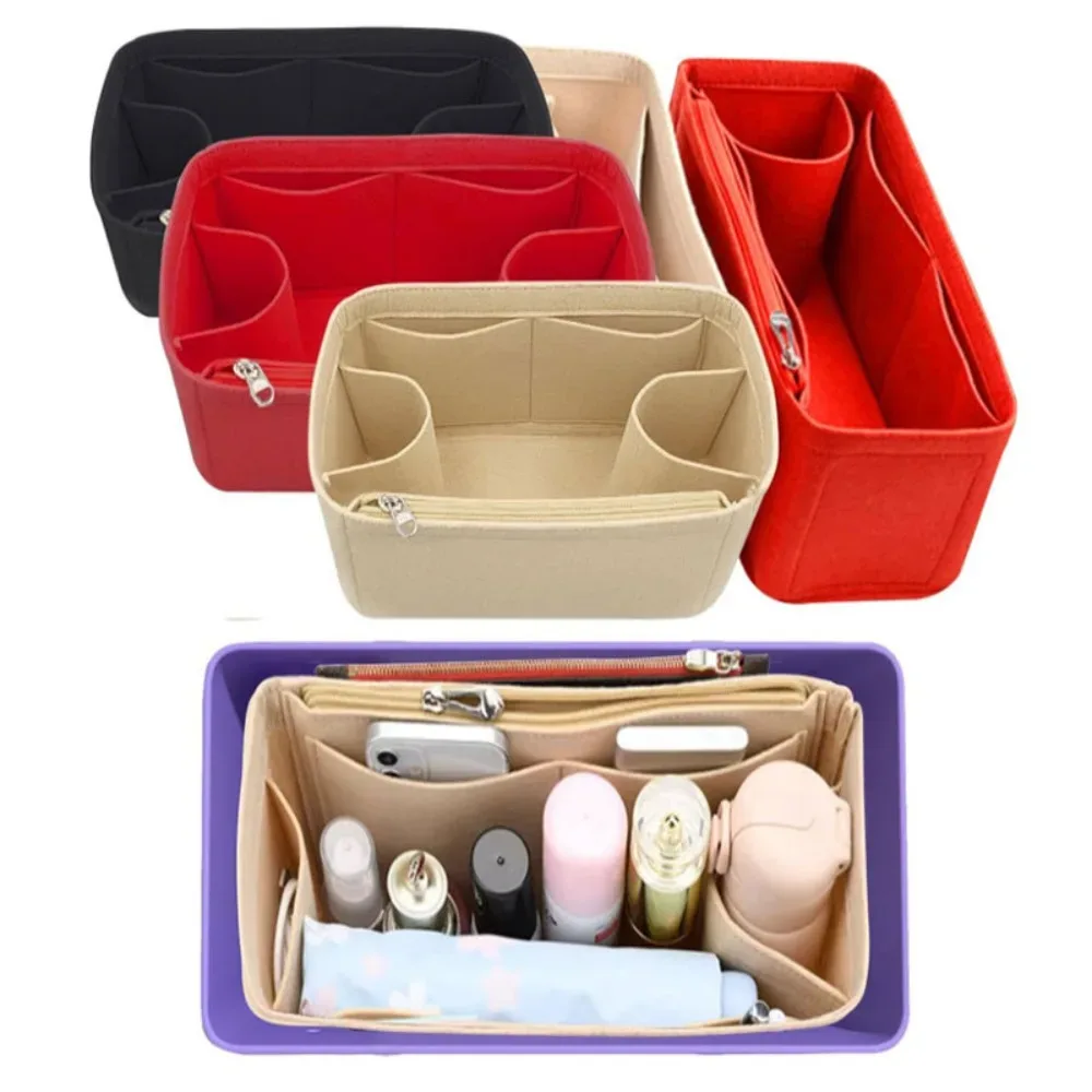 organisateur de sac à insérer en feutre pour sac bogg, grand séparateur de sac à main intérieur original, fourre-tout portable multi-poches façonnant pour sac de plage en caoutchouc