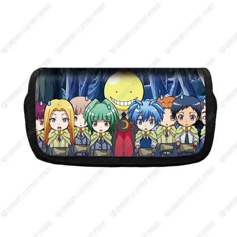 trousse à cosmétiques anime assassination irritation room pour garçons et filles, sac de papeterie pour étudiants, boîte à stylos de grande capacité