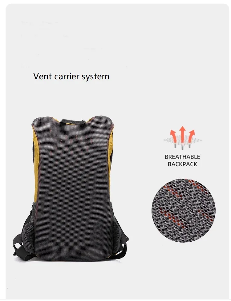 sac dos nylon jaune vif accents gris poche latérale smartphone visibilité nocturne bandoulière arquée imperméable polyester poche intérieure fendue