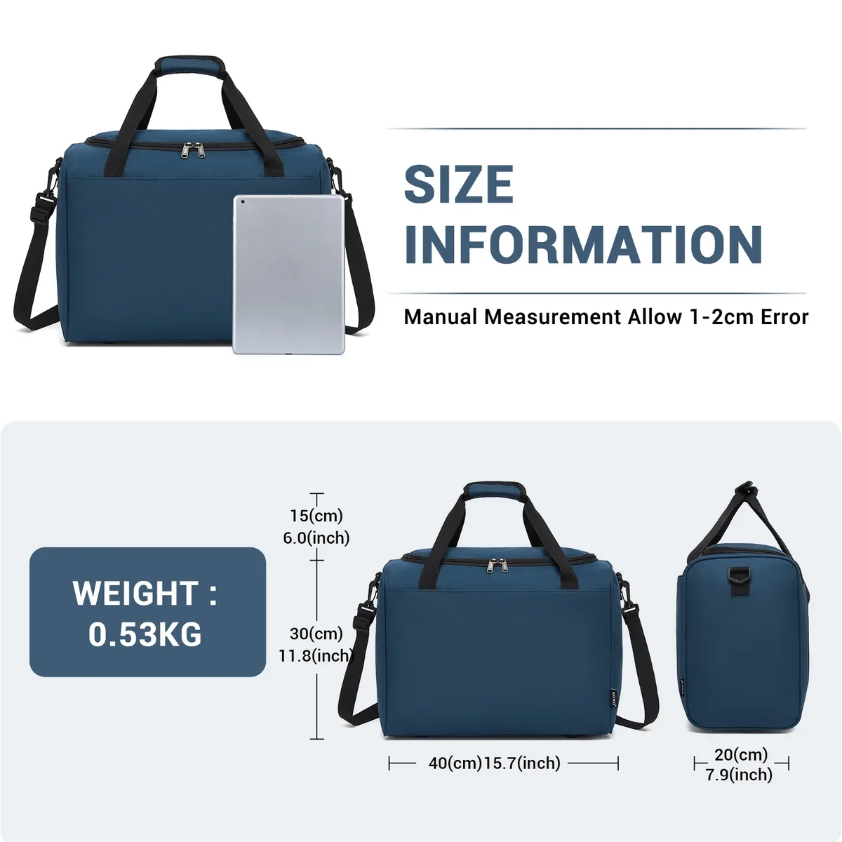 sac de cabine kono pour ryanair & airlines (40x30x20 cm) - bagage à main 25l comme sac de week-end pour femmes et hommes