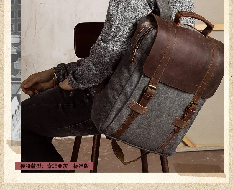 sac à dos homme tendance en cuir, sac à dos militaire en toile, sac à dos homme, sac à dos femme, sac à dos scolaire, sac à dos, mochila