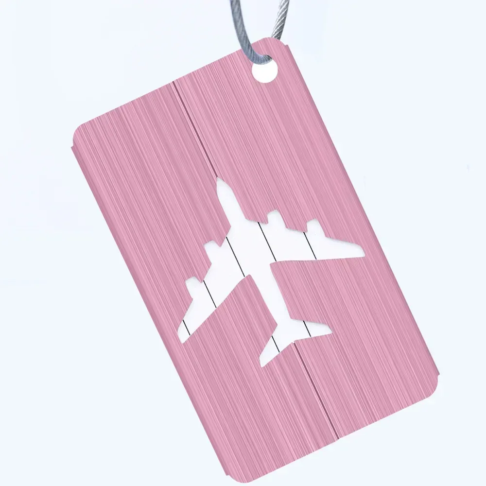étiquettes de bagage de voyage en métal de mode étiquettes de nom de bagage porte-étiquette d'adresse de valise étiquette de bagage en alliage d'aluminium accessoires de voyage