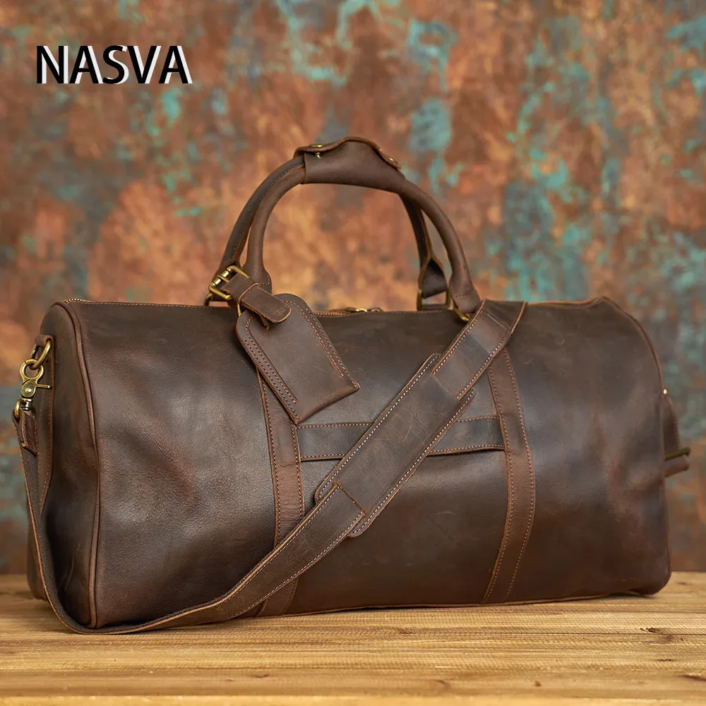 nasva-sac de voyage en cuir pour homme, sac à main vintage, sacs initiés, sacs de messager, sacs de sport, sacs pour ordinateur portable 15 pouces