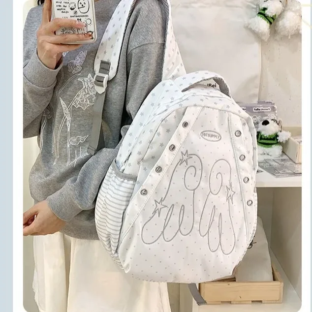 sac à dos contrastant style y2k pour femme, grande capacité, idéal pour étudiantes, sacs à la mode pour femme
