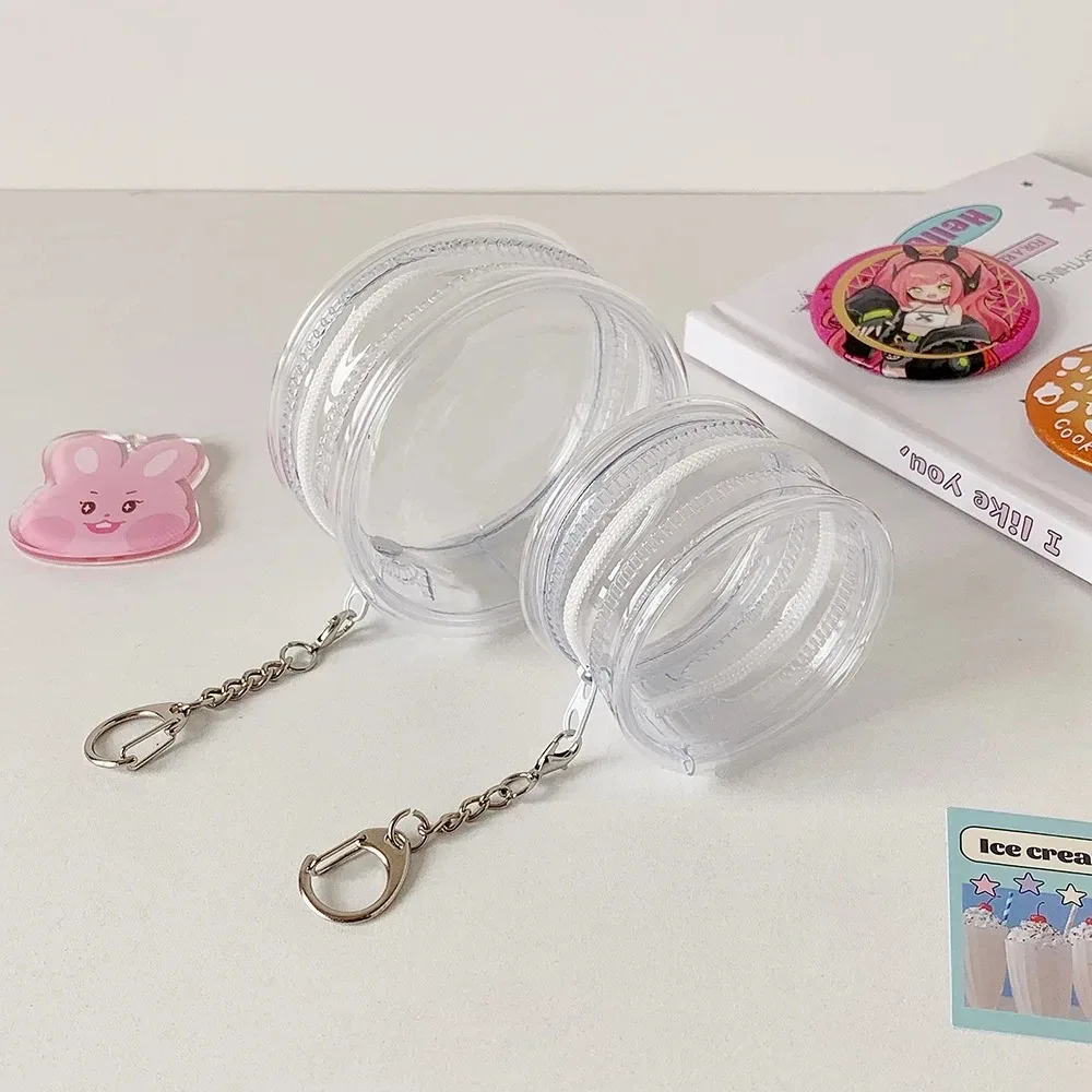 sac de présentation rond transparent en pvc pour badges, porte-épingles, vitrine pour figurines, sac à dos mignon pour bébé qui marche