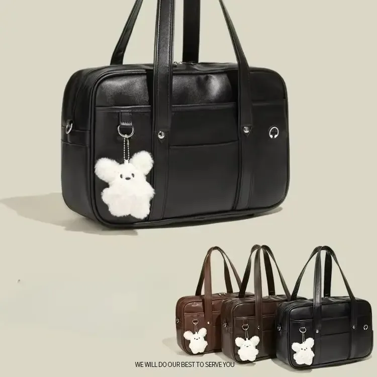 sac d'école japonais bidimensionnel pour étudiante jk, sac à dos en pu pour fille, résistant à l'usure, imperméable, sac à bandoulière messager