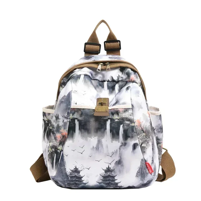 sac à dos polyvalent pour femmes, impression tendance, grande capacité, sac à dos décontracté en tissu oxford, nouveau cartable de voyage