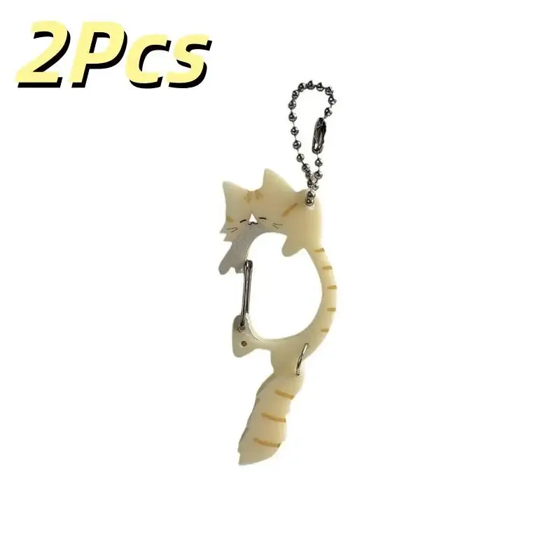 lot de 2 porte-clés chat à queue mobile, pendentif queue qui bouge avec mousqueton pour sac à dos, sac à main, décoration, cadeau pour les amoureux des chats