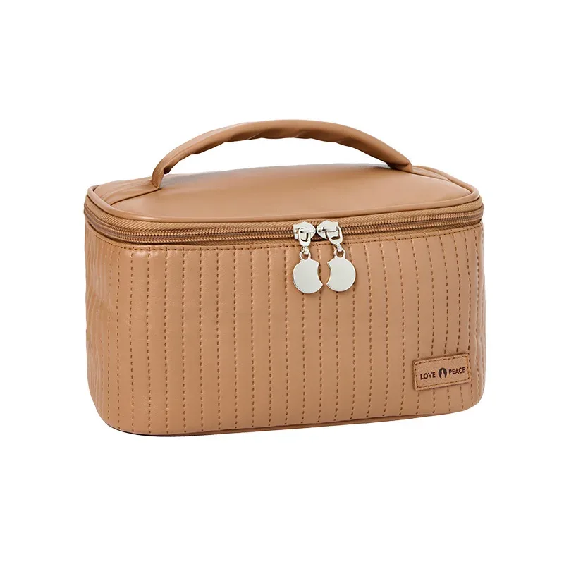 sac de maquillage de gâteau en cuir pu, style de luxe, sac de rangement étanche de grande capacité, organisateur de cosmétiques portatif, nouvelle collection