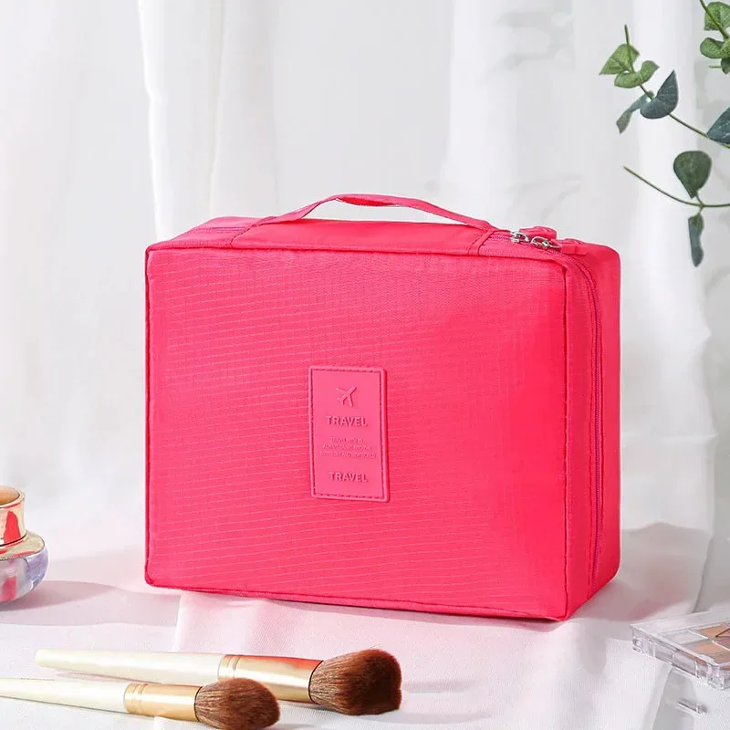 trousse de toilette de voyage à imprimé floral, organiseur de cosmétiques imperméable avec poignée pour femmes et filles