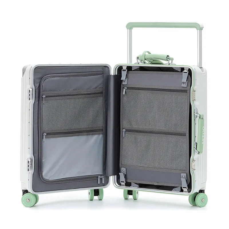 valise à poignée large avec porte-gobelet, valise de voyage, cabine, peintures tsa, serrure, sacs de voyage, boîte en cuir, 20 ", 24/26", nouveau