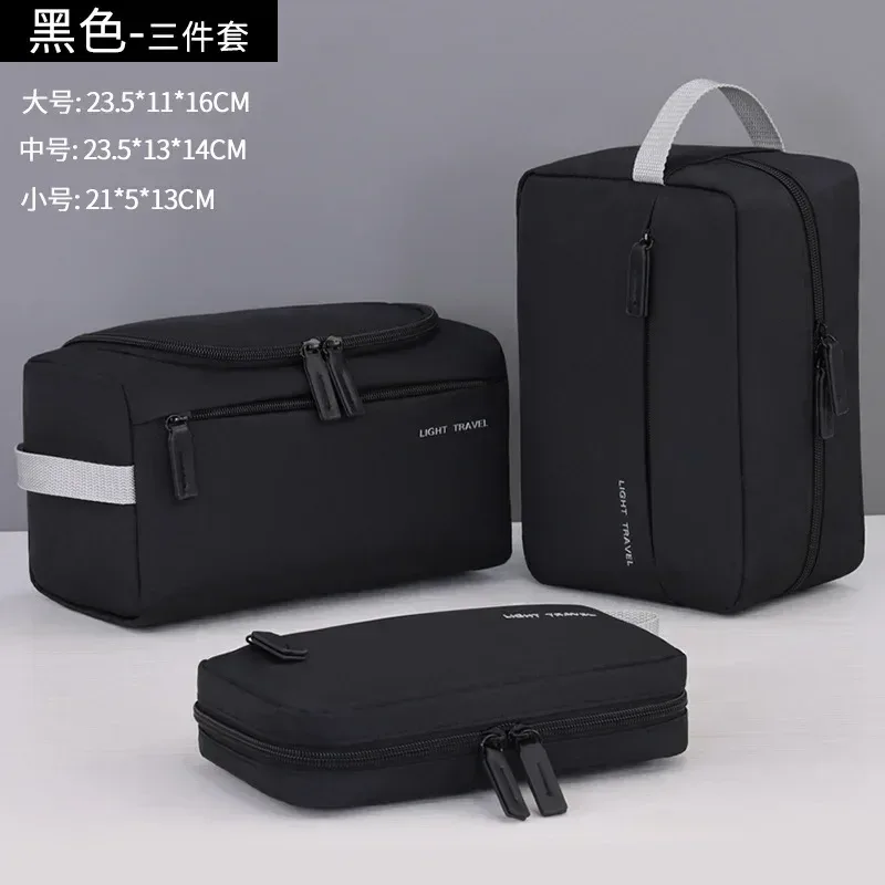 nouveau sac de toilette portable, ensemble de 3 pièces, indispensable pour les voyages, trousse de maquillage multifonctionnelle pour hommes, organisateur de cosmétiques, sac de rangement imperméable.