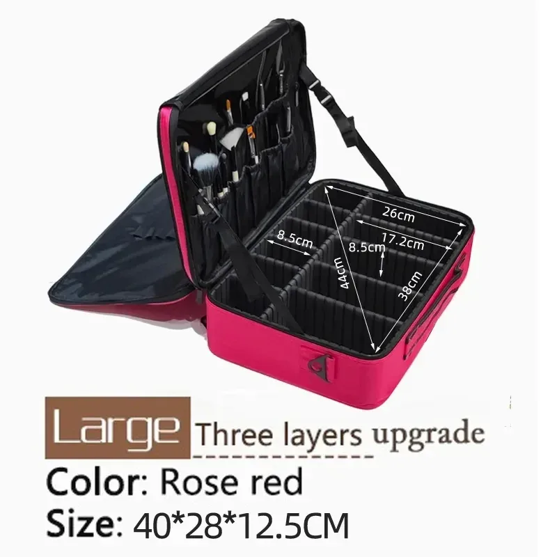 trousse à cosmétiques de grande capacité pour femmes, trousse de maquillage de voyage professionnelle, nouvelle mise à niveau, vente chaude