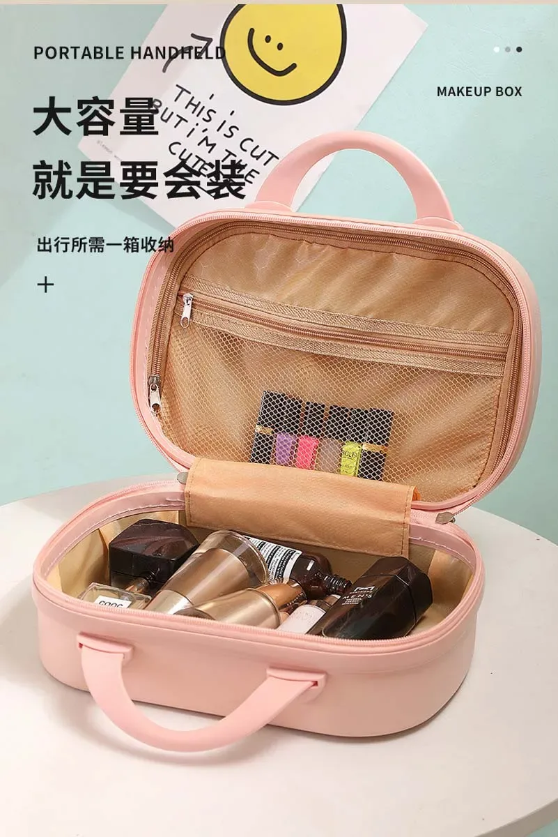 trousse toilette abs tissu doux couleur uni femmes hommes sac maquillage voyage cosmétiques lisse motifs simple