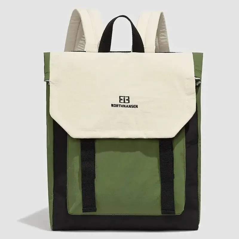 sac dos nylon vert olive jaune citron bandoulière rétractable poche intérieure imperméable usage voyage