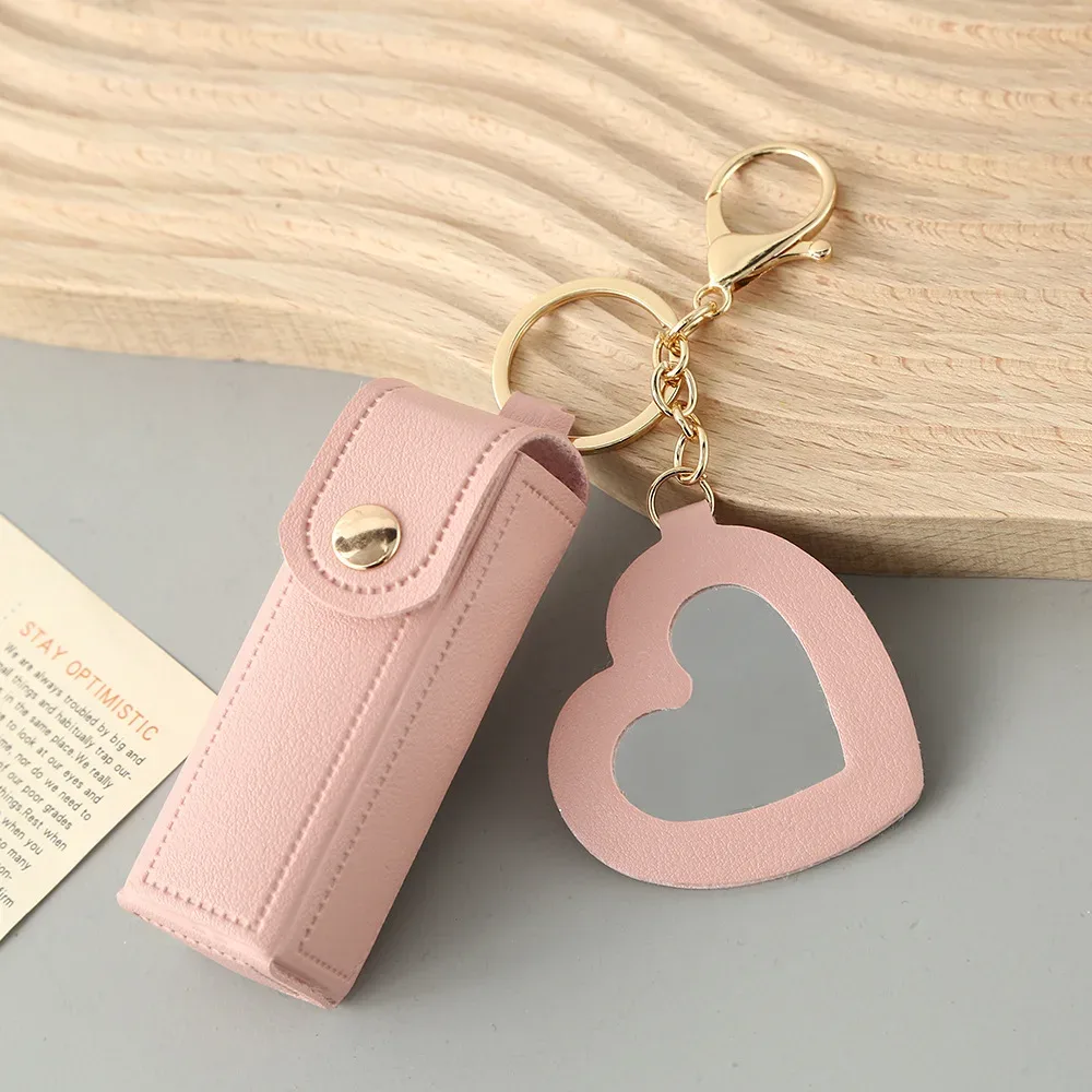 trousse toilette cuir motif coeur poignée portecles beige rose noir marron rouge voyage cosmetique miniature
