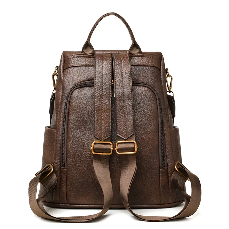 sac à dos en cuir imperméable antivol pour femmes, sacs à bandoulière multifonctionnels de grande capacité pour filles, sacs à dos de voyage mochilas 2026