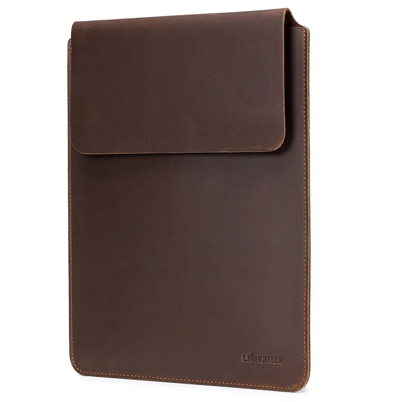 housse pour ordinateur portable en cuir véritable, fine et protectrice, pour macbook air/pro de 15/15,6 pouces