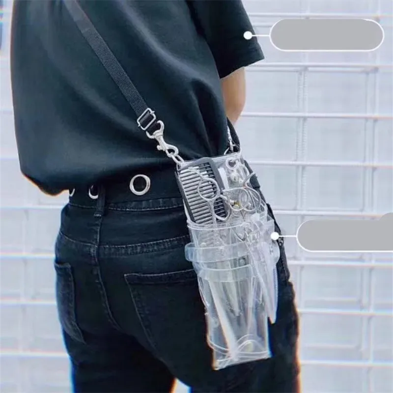 sac de rangement transparent pour ciseaux de coiffure, 1 pièce, 10 documents, étui de salon, support en poudres, sacoche, outil de coiffure, 2 #