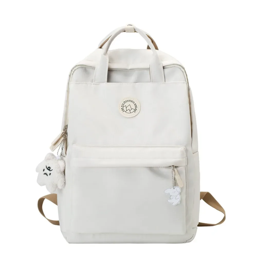 sac à dos léger et imperméable pour femmes, grande capacité, couleur unie, sac d'école en nylon, sac à dos ergonomique de voyage et de loisirs