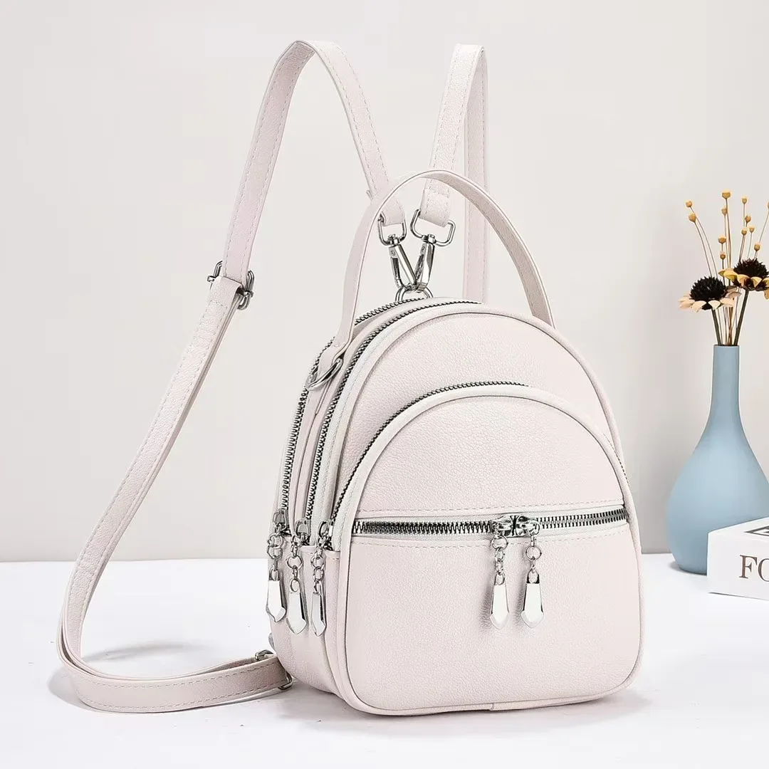 sac à dos multifonctionnel de haute qualité pour femmes, un nouveau mini sac à main de couleur unie, au style scolaire décontracté