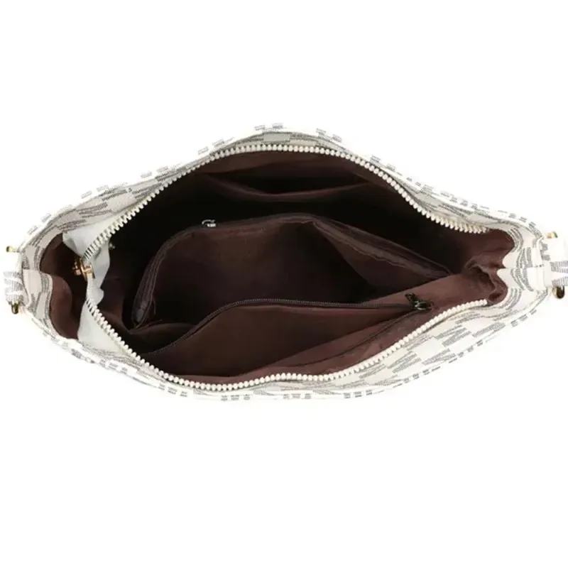 sac à bandoulière élégant pour femme avec badge « m », design multi-poches, bandoulière réglable, cadeau idéal pour les femmes