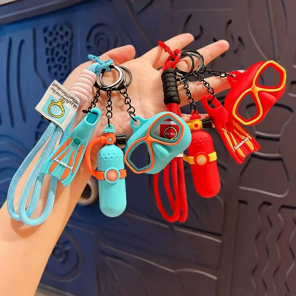 porte-clés de plongée : mini-bouteille d'oxygène, pagaie de natation, masque de plongée – cadeau thème océan pour plongeur, breloque pour sac à dos