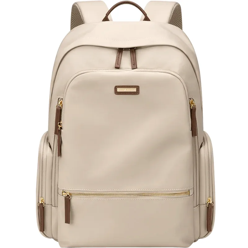 sac à dos de mode pour femmes golf, sac de voyage en nylon de couleur unie, sac d'école pour les trajets quotidiens, sac à dos pour ordinateur portable de 15 pouces pour étudiantes