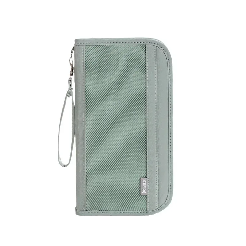 portefeuille de voyage rfid, organiseur de passeport, porte-documents, porte-cartes, pochette de rangement pour billets et argent avec dragonne pour le voyage