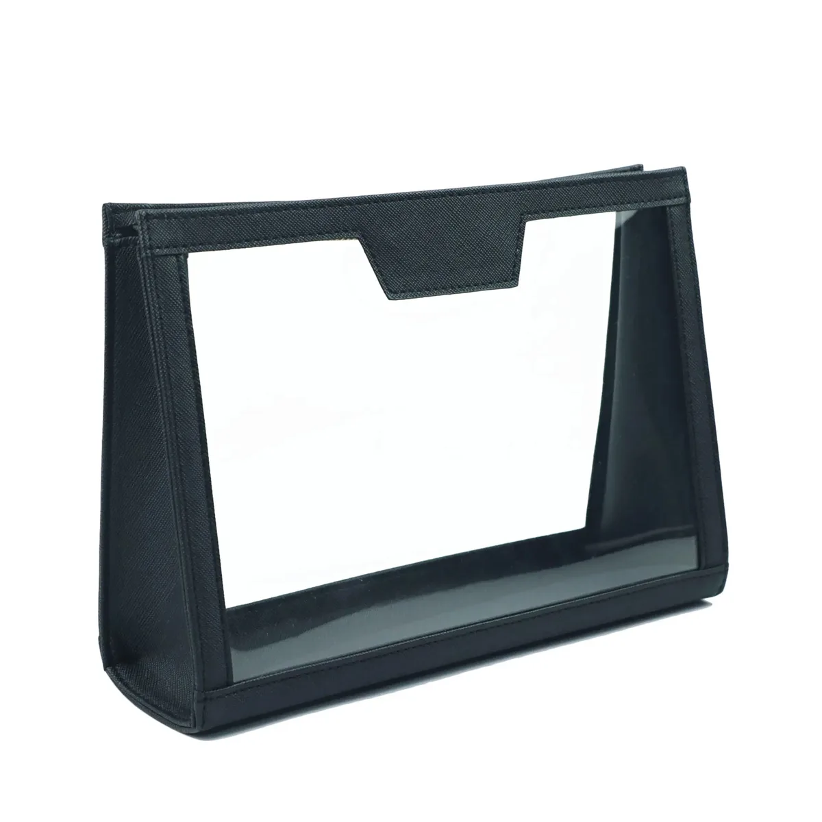 trousse de maquillage en cuir saffiano pour femme, sac cosmétique transparent en pvc, sac de voyage pratique, sac de poche étanche, nouveauté