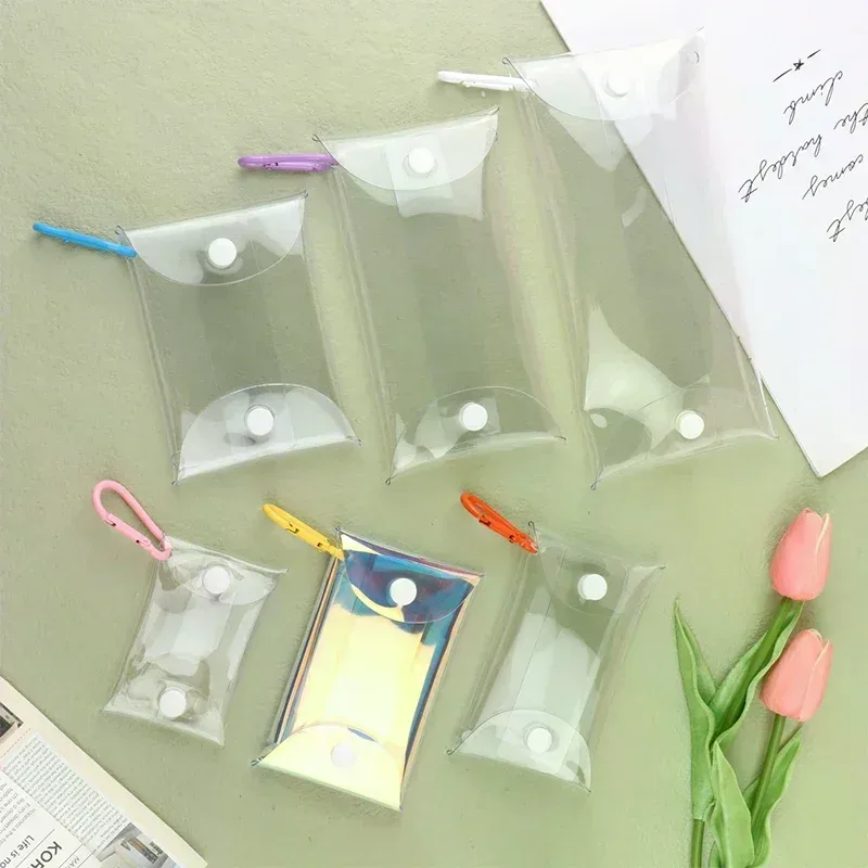 mini sac d'exposition de poupée anime, porte-monnaie transparent, porte-clés pendentif, pochette carrée, organisateur clé rouge à lèvres, sac de rangement pour écouteurs