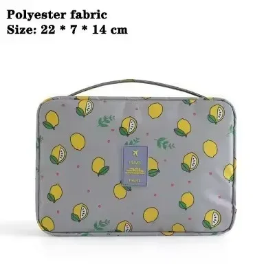 sac de voyage suspendu imperméable pour cosmétiques, imprimé flamant rose et citron, organiseur de maquillage portable, trousse de toilette pour femmes, rangement pour soins de la peau