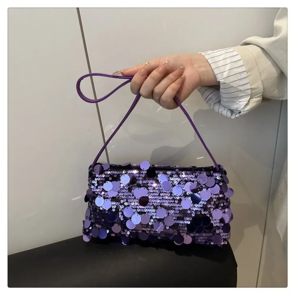 sacs à bandoulière légers à paillettes pour femmes, couleur unie, grande capacité, sac de soirée, sac fourre-tout pour femmes