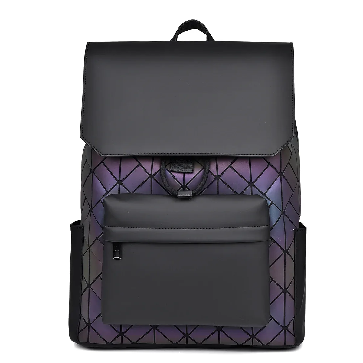 sac à dos géométrique irisé pour hommes, sac à dos tendance résistant à l'eau, sac décontracté multi-poches