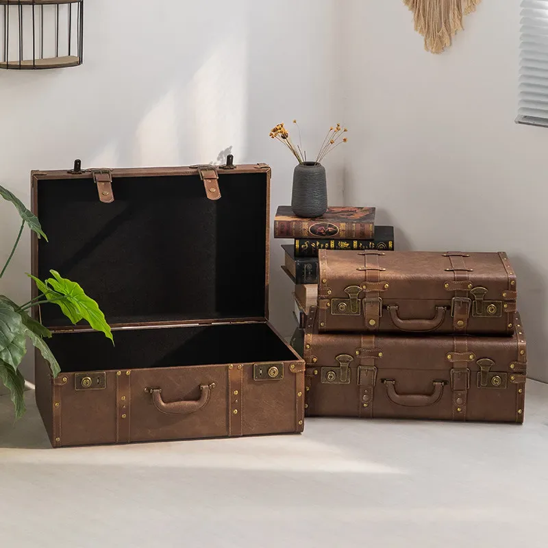 valise vintage de style rétro européen, petite valise de voyage, accessoire de photographie portable, sac à main, bagage classique