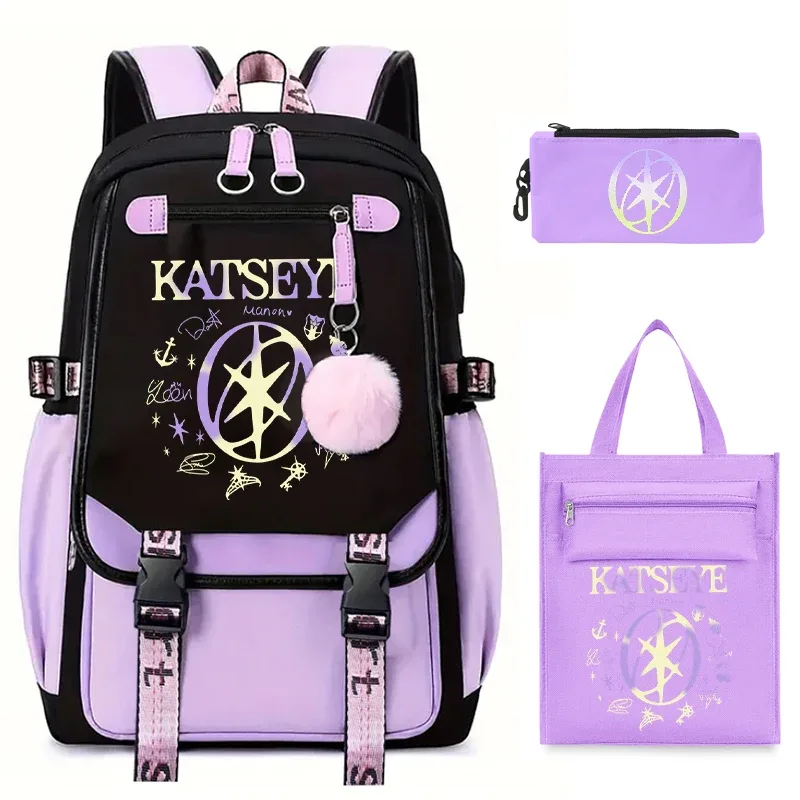 sac dos nylon violet noir motifs floraux géométriques accessoires stylos intérieur informatique voyage femme