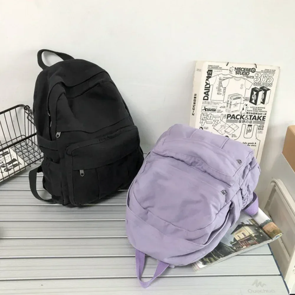fille tissu sac d'école nouvelle mode étudiant vintage femmes sac à dos toile femme pochette d'ordinateur voyage kawaii dames sac à dos