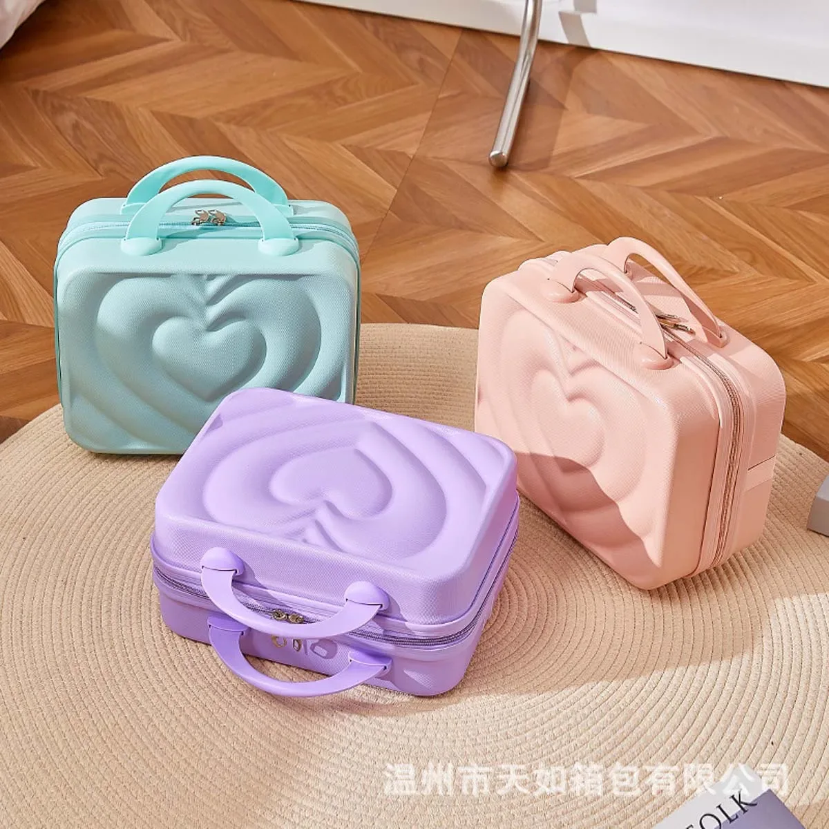 mini valise de maquillage de 14 pouces, assemblage de bagages, fixe, boîte à bonbons de mariage, rangement en gros, boîte-cadeau personnalisable