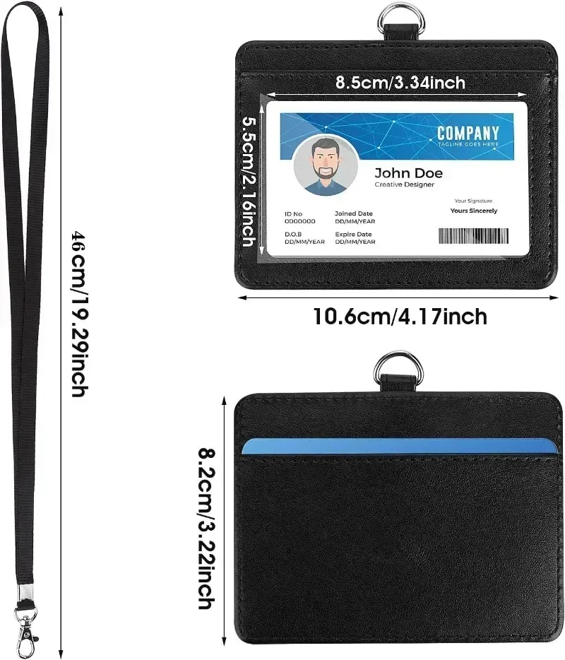 porte-cartes de crédit rétractable, porte-documents, porte-cartes, lanière solide, badge, bobine, fournitures de bureau, noir