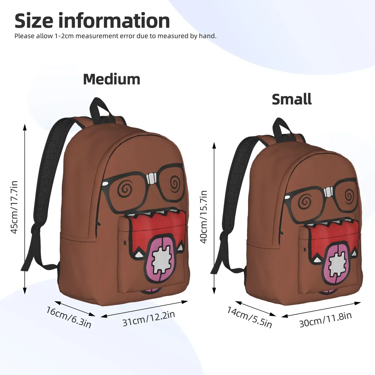 sac à dos meme domo kun pour adolescents, durable, pour étudiants, randonnée, voyage, sac à dos de jour avec motif de poupée anime, pour hommes et femmes, sacs en toile pour ordinateur portable