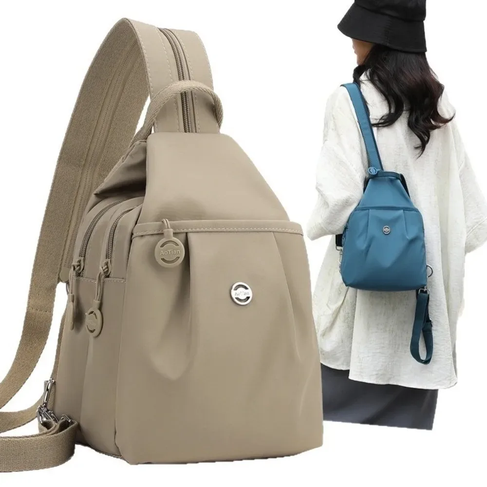 Sac à dos en tissu Oxford tendance, sacs de poitrine multi-couches grande capacité, sac bandoulière multifonctionnel imperméable pour la randonnée en extérieur