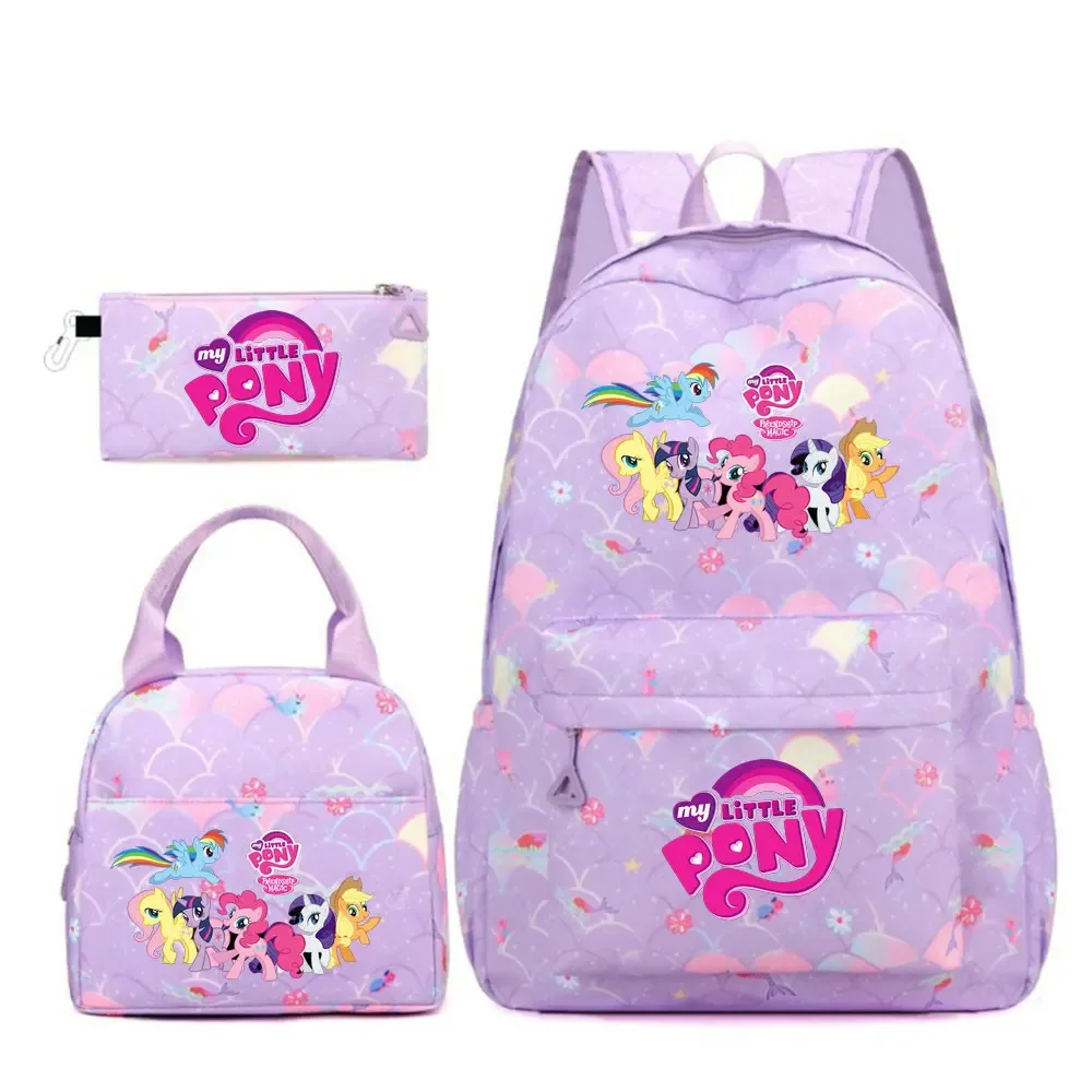 sac à dos my little pony, 3 pièces/ensembles, sac à dos de sport pour filles, sac à dos pour ordinateur portable, sac à dos de voyage pour adolescents, sac à livres pour étudiants et adolescents