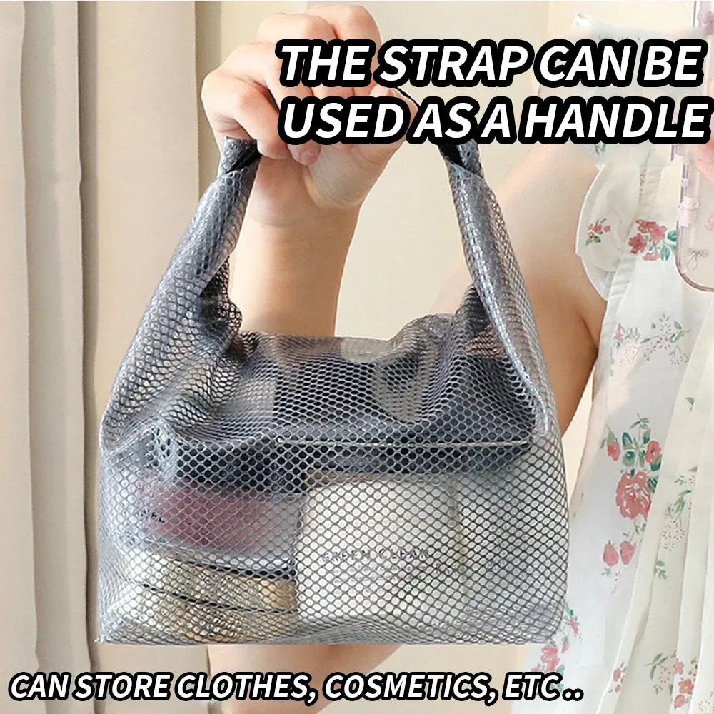sac de toilette en maille imperméable avec séparation sec-humide, organiseur de voyage grande capacité pour la natation, la gym et les activités de plein air