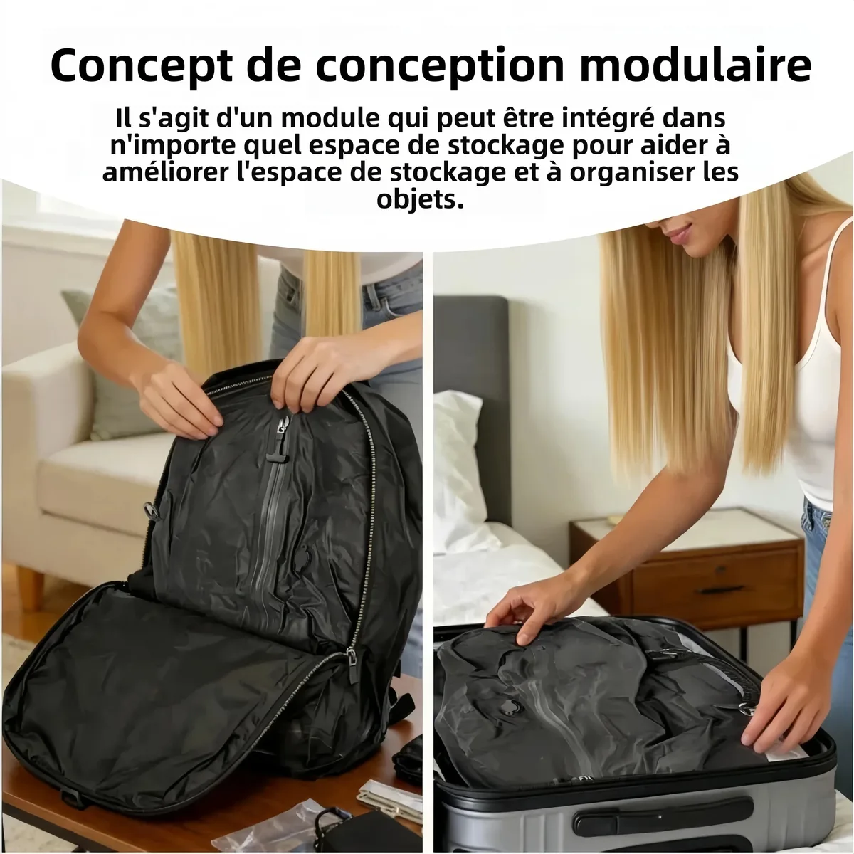 sac rangement voyage polyester tpu noir compression vide économiseur espace pliage portable voyage affaires plein air