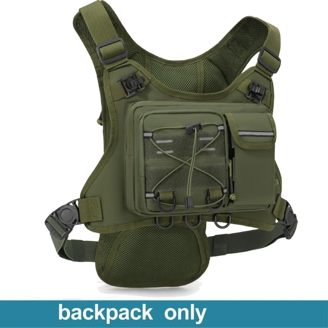 sac de poitrine multifonctionnel, gilet tactique pour hommes, sac à dos d'hydratation avec porte-équipement, sac de course pour marathon, cyclisme, trekking