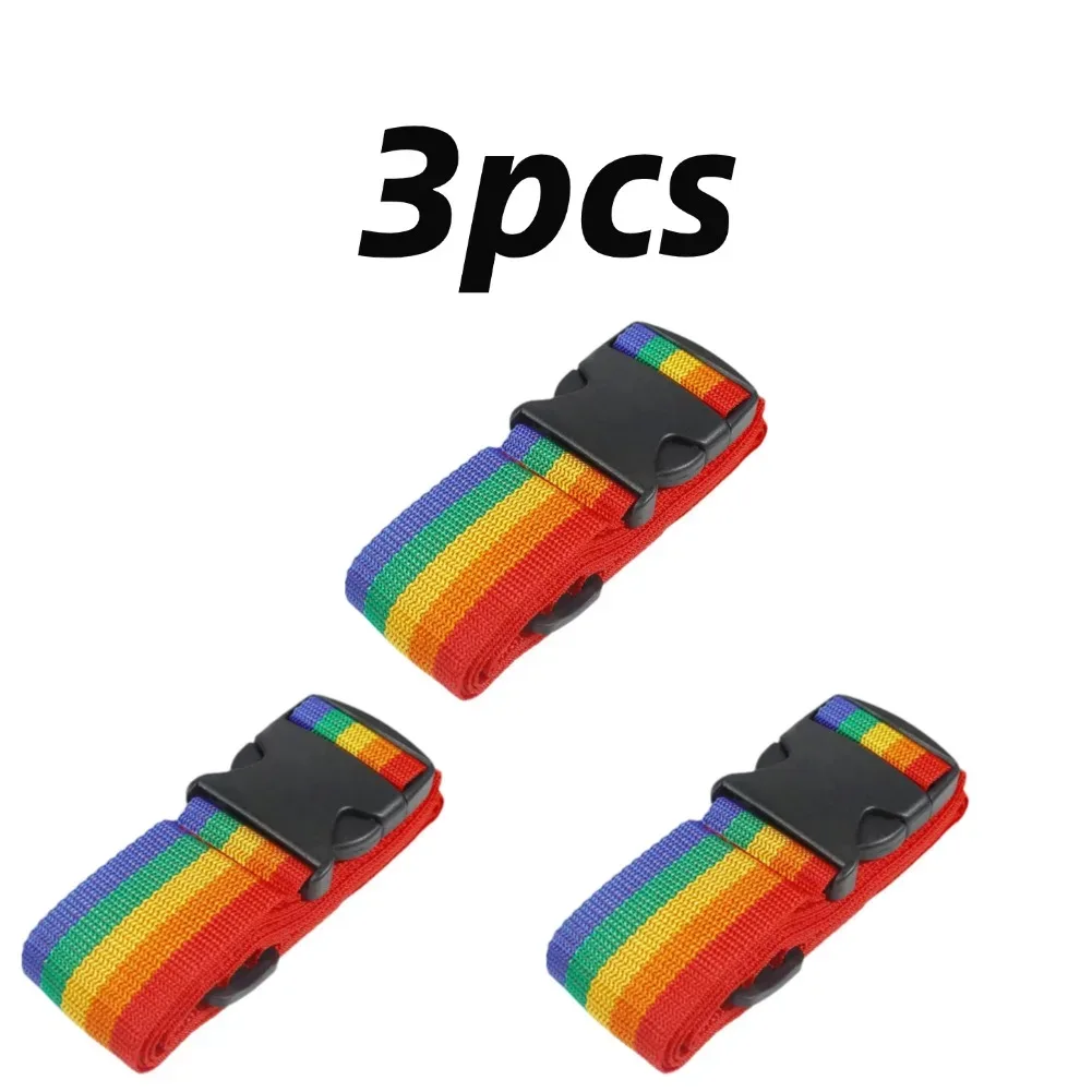 sangle de bagage arc-en-ciel réglable, ceinture de sécurité pour valise, accessoires de fixation pour valise de voyage