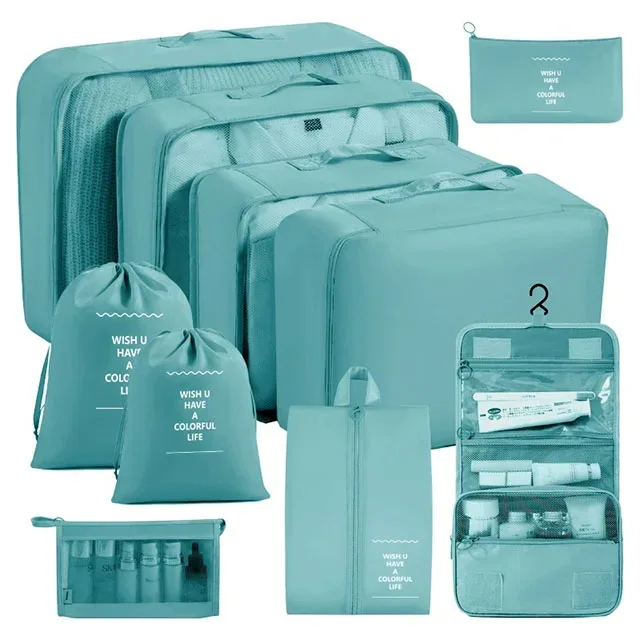 organisateur voyage polyester visibilité sac compresseur vêtements accessoires beige rose pâle léger résistant transport
