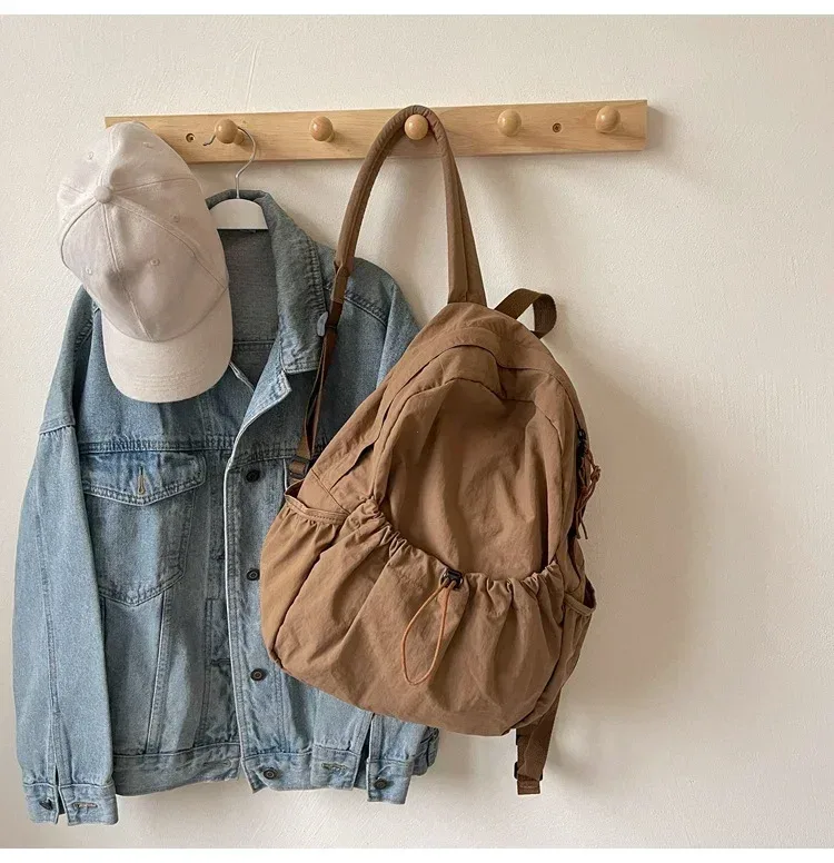 sac à dos décontracté femmes grande capacité mode junior lycée étudiant pli cartable sac en tissu coréen voyage sac à dos
